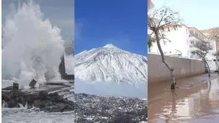 La borrasca Emilia pone a Tenerife en alerta por nevadas y a Canarias por fenómenos costeros, lluvias, inundaciones, tormentas y viento