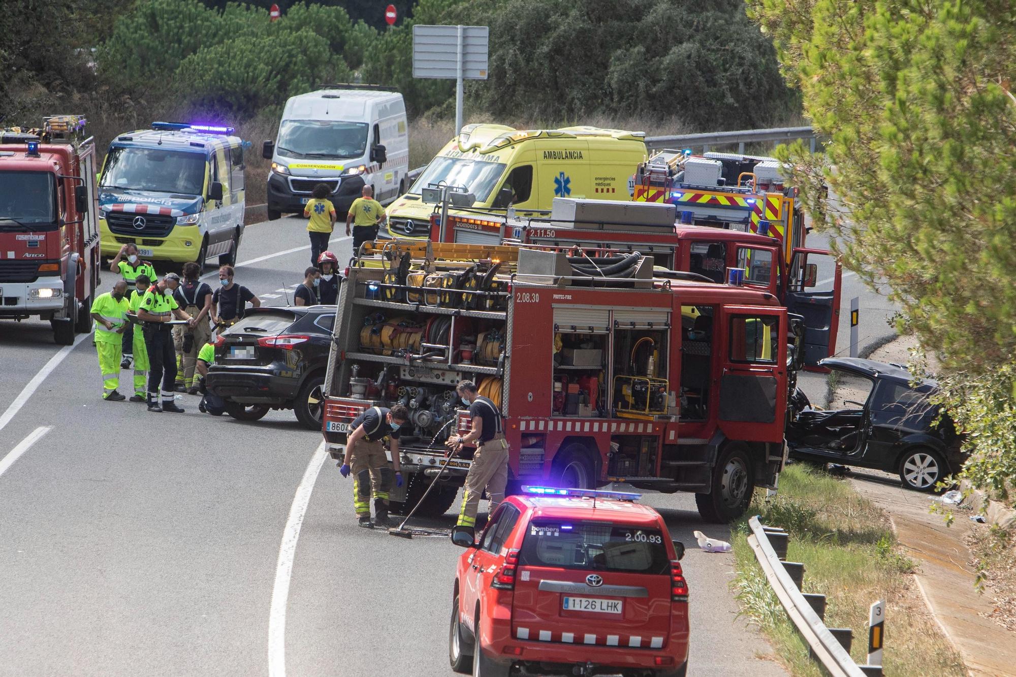 Accident a l'N-II a Fornells de la Selva