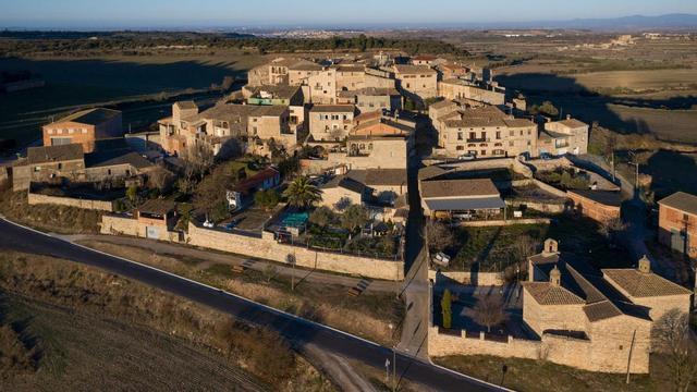 Vista aérea de Granyanella, un municipio con 145 habitantes empadronados y repartidos entre sus cinco pueblos