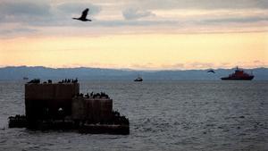 Vista desde el puerto de Korsakov, en la isla de Sajalín.