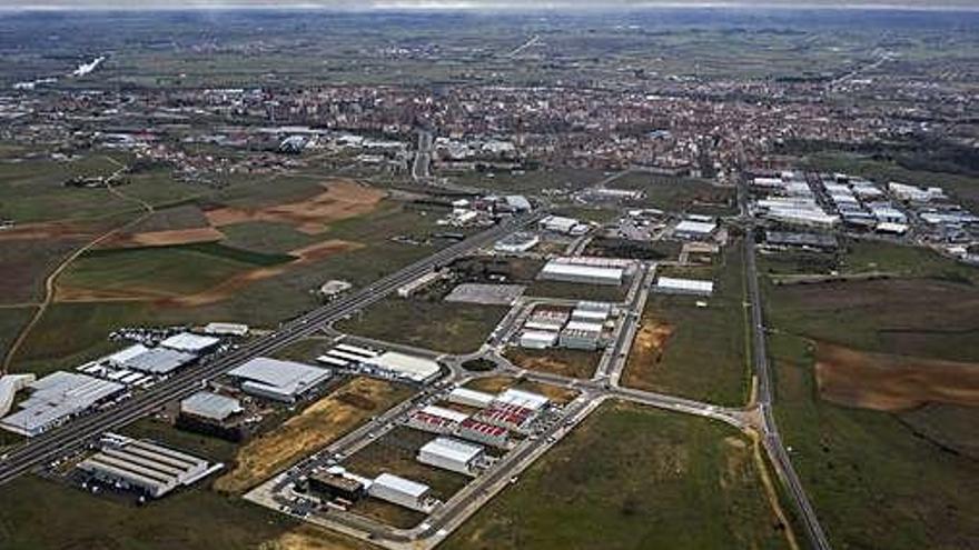 Imagen aérea del polígono de La Hiniesta Ampliación, con las parcelas sin desarrollar.