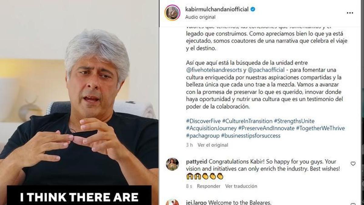 Kabir Mulchandani, en una captura del vídeo que ha subido a Instagram.