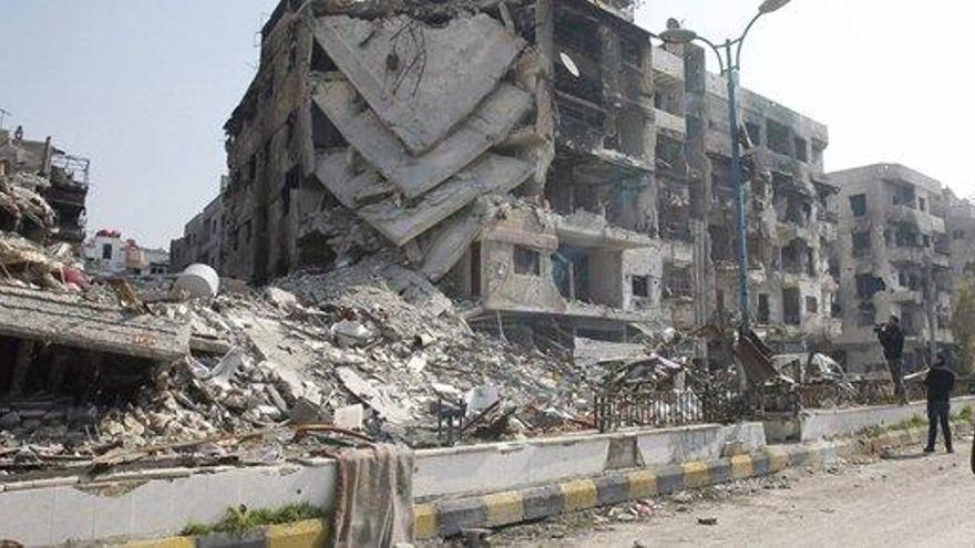 Restos de bombardeos en Aleppo.