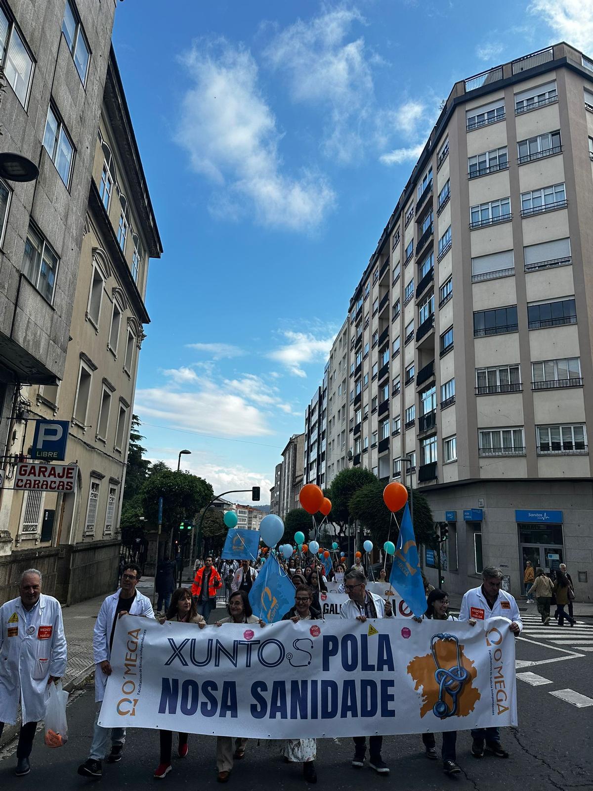 La manifestación ayer, en Santiago