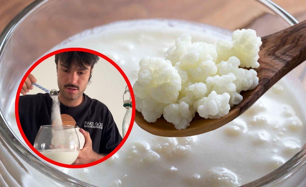 'Peldanyos' probando la receta de kéfir viral en Tik Tok