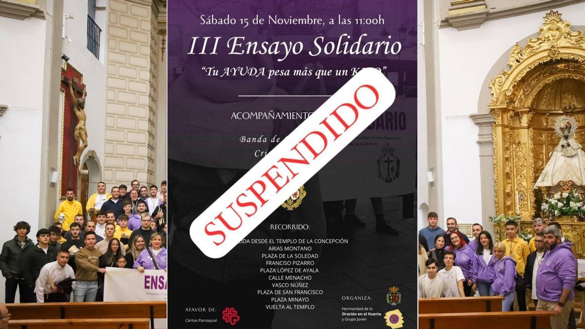 Suspendido el ensayo solidario de la Oración en el Huerto previsto para este sábado en Badajoz