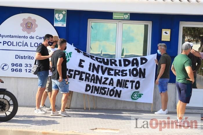 Protesta de policías en La Manga