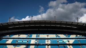 Imagen del Etihad Stadium en la previa del partido con el Madrid.