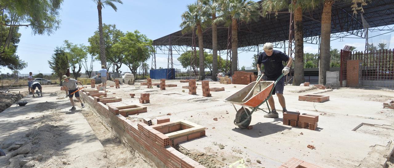 Una obra anterior en el polideportivo de Los Palmerales.