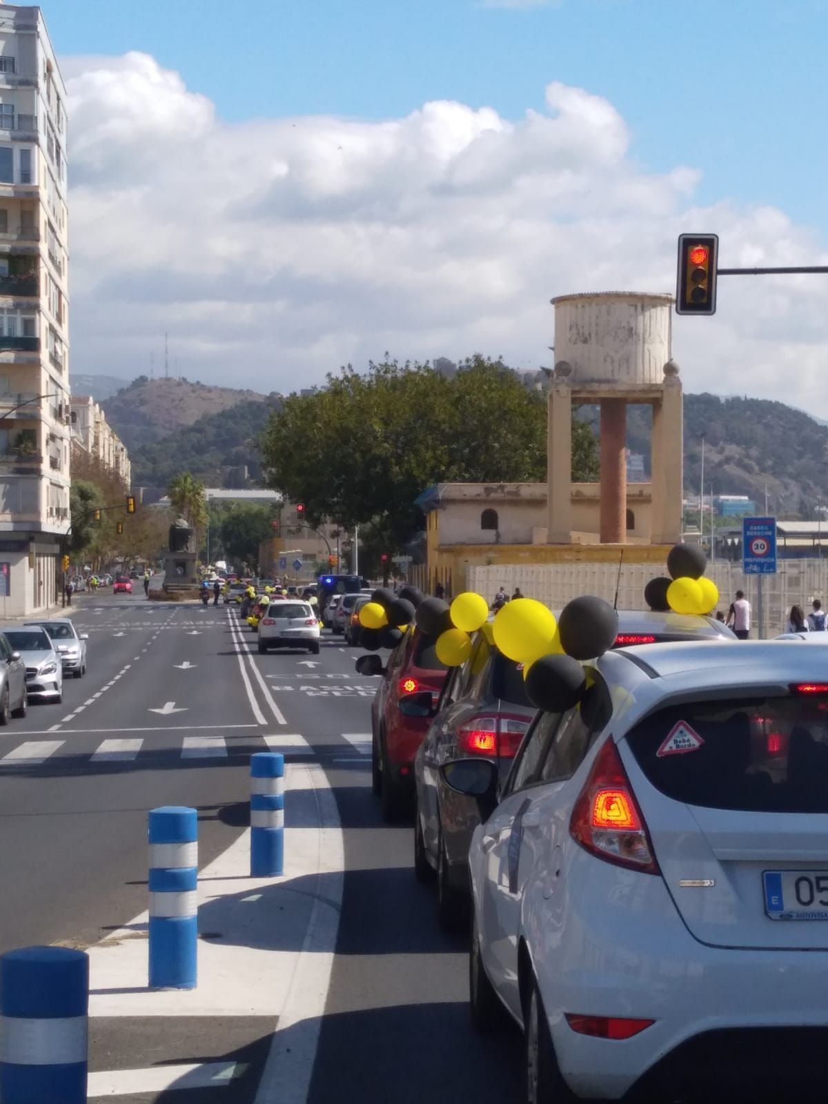 Caravana por Malaga de los trabajadores temporales de la administración