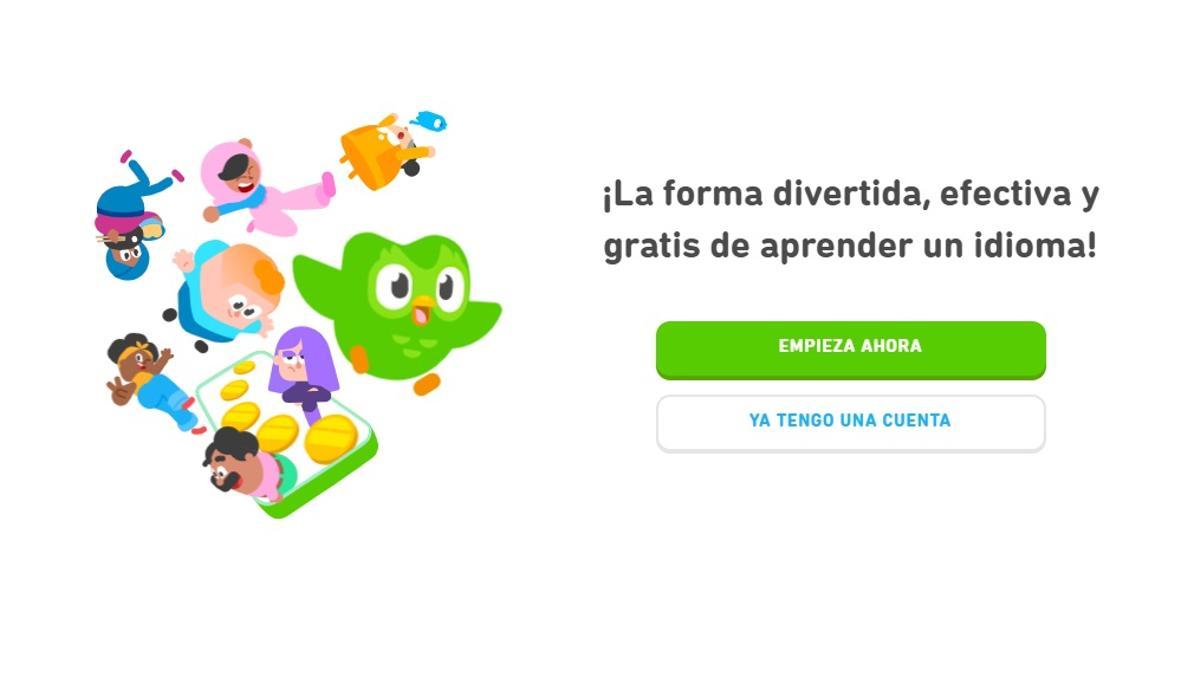 Página web de Duolingo