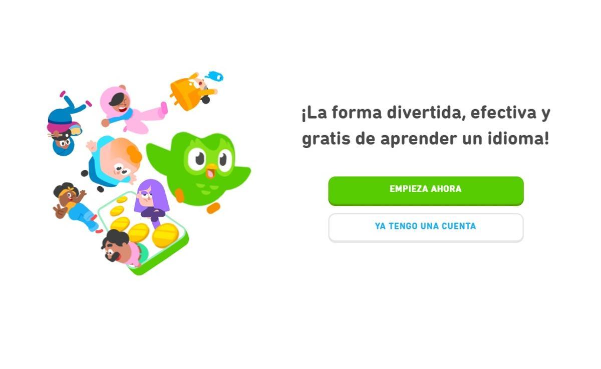 Página web de Duolingo