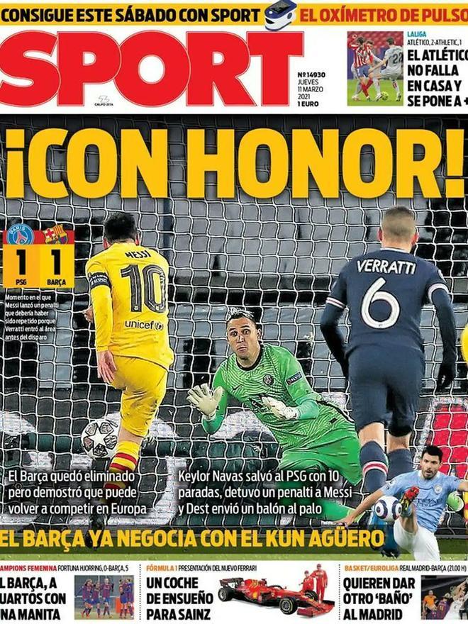 La portada de SPORT del 11/03/21