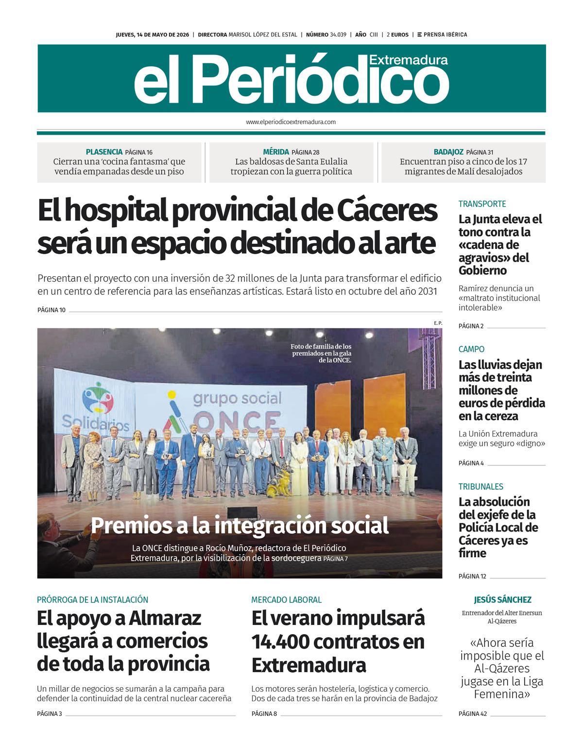 Consulta la portada correspondiente al día 14 de mayo de 2026