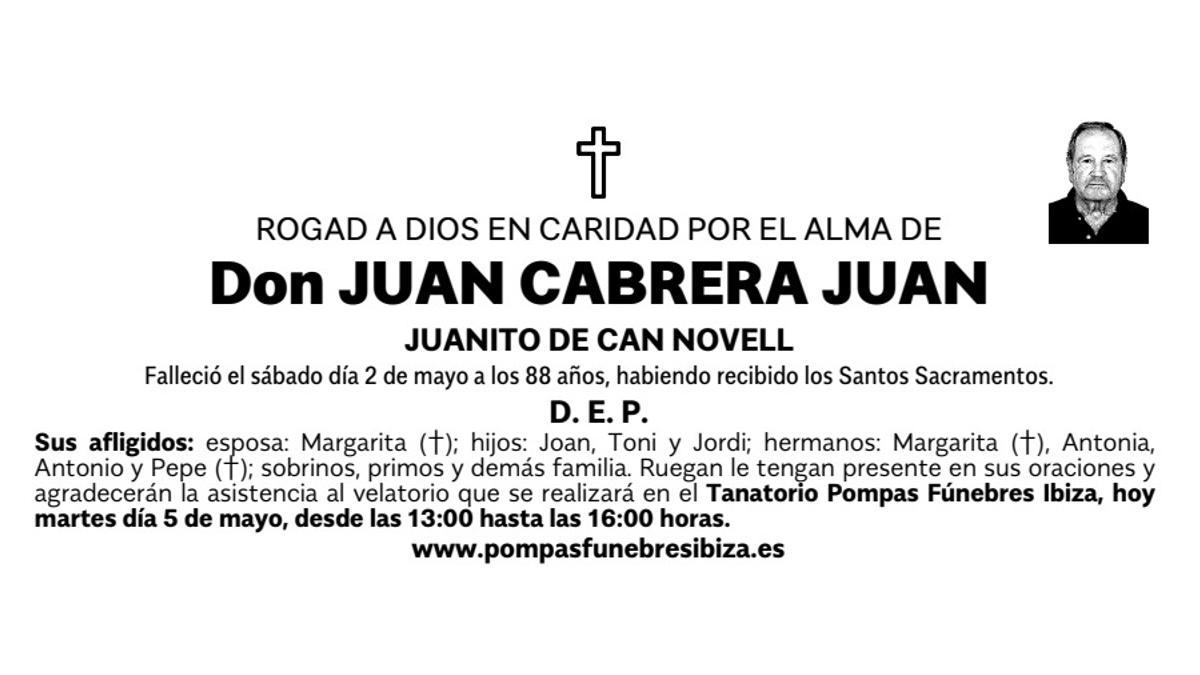 Esquela Juan Cabrera Juan