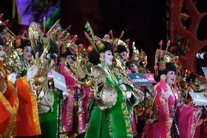 Despistadas, durante su actuación en la Primera Fase del Concurso de Murgas del Carnaval de Las Palmas de Gran Canaria 2022