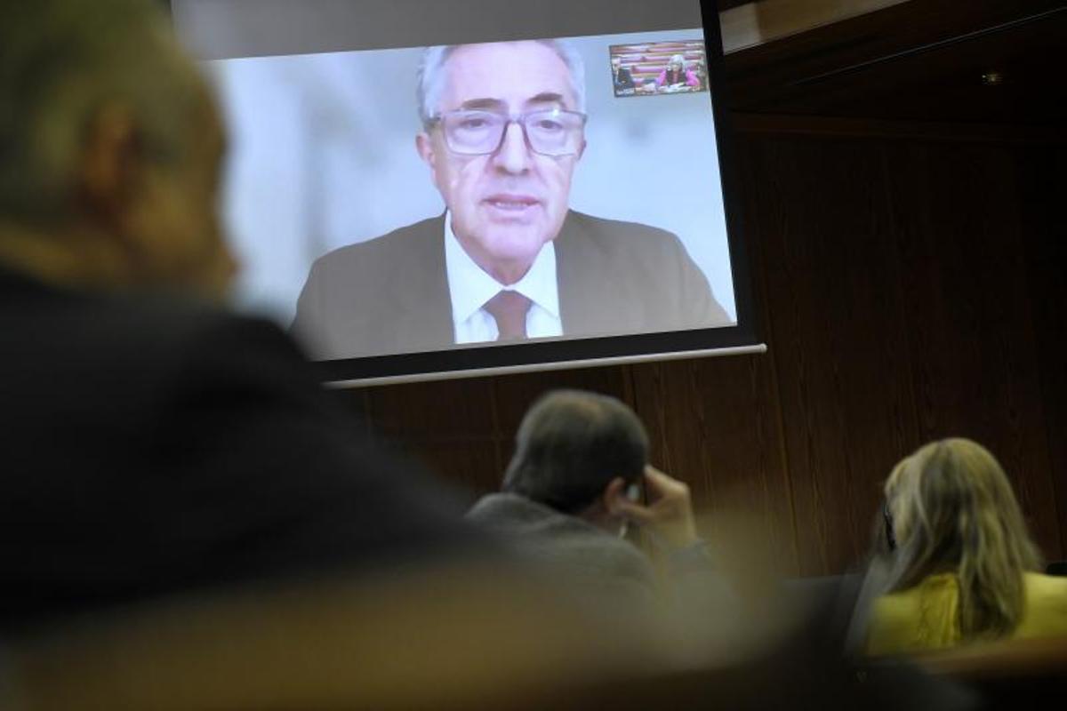 Leonardo Marcos, durante su comparecencia por vía telemática en la comisión Koldo del Senado.
