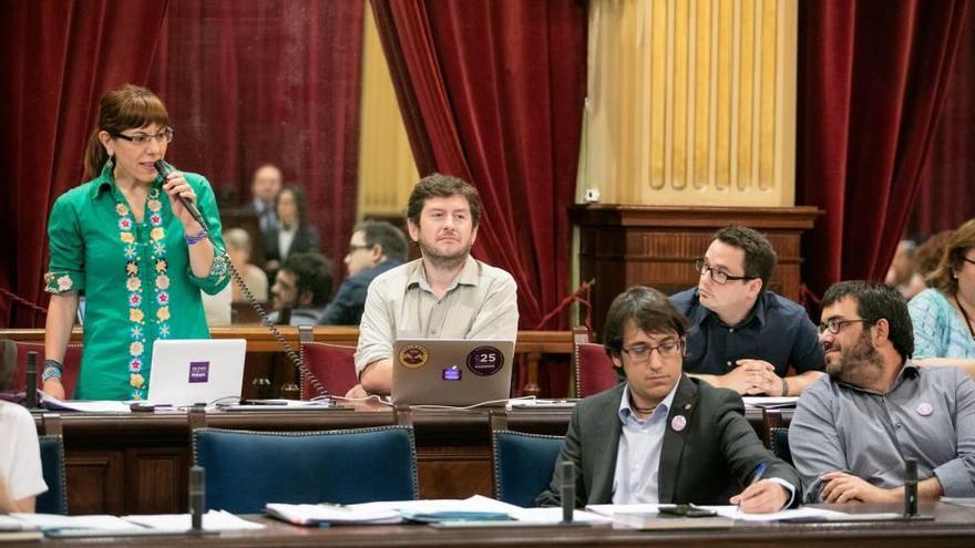 Camargo (Podemos) interviniendo en el pleno del Parlament.