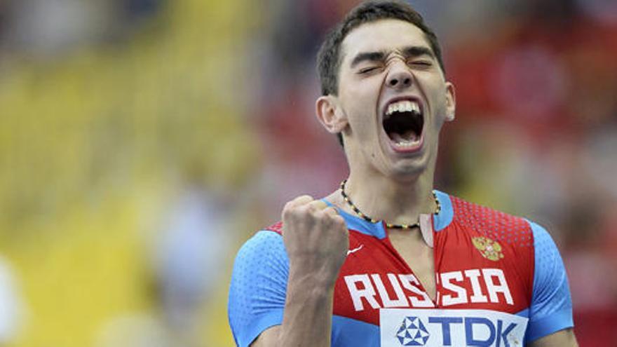 Un atleta ruso, durante el Mundial de 2013 en Moscú.