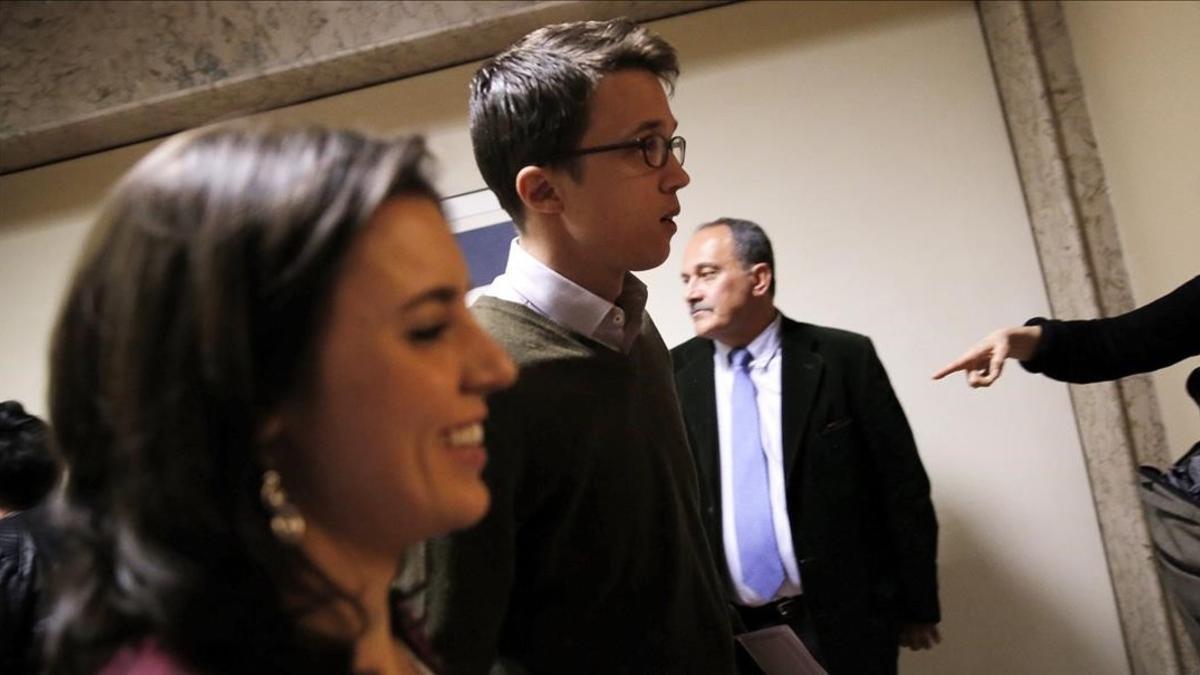 Íñigo Errejón e Irene Montero, entran a la Junta de Portavoces del Congreso.