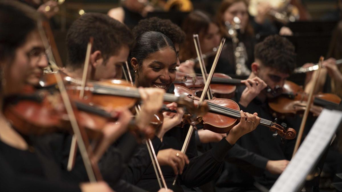 Estudiantes de la Esmuc durante un concierto.
