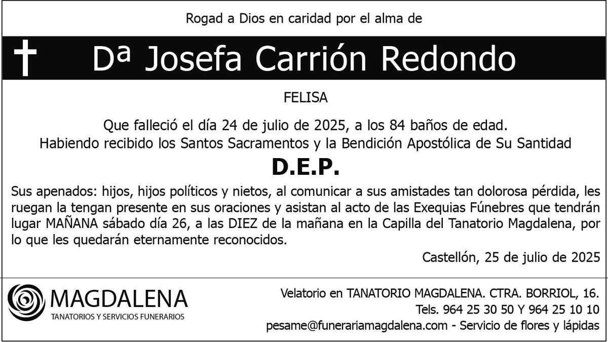 Dª Josefa Carrión Redondo