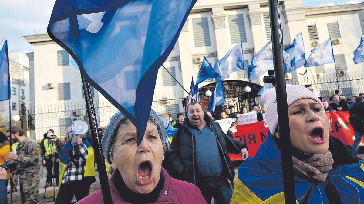 Protestas de ucranianos.