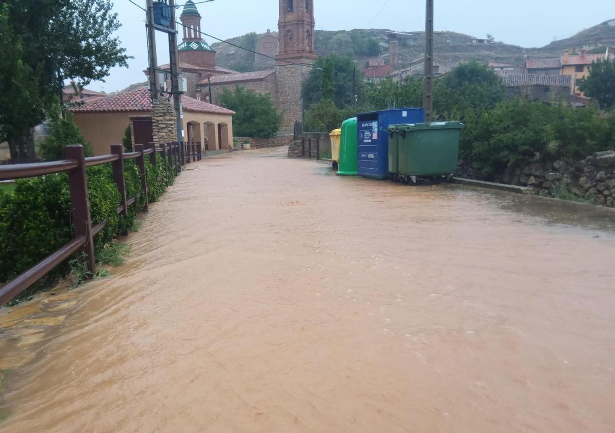 Calles inundadas en Villanueva del Campo