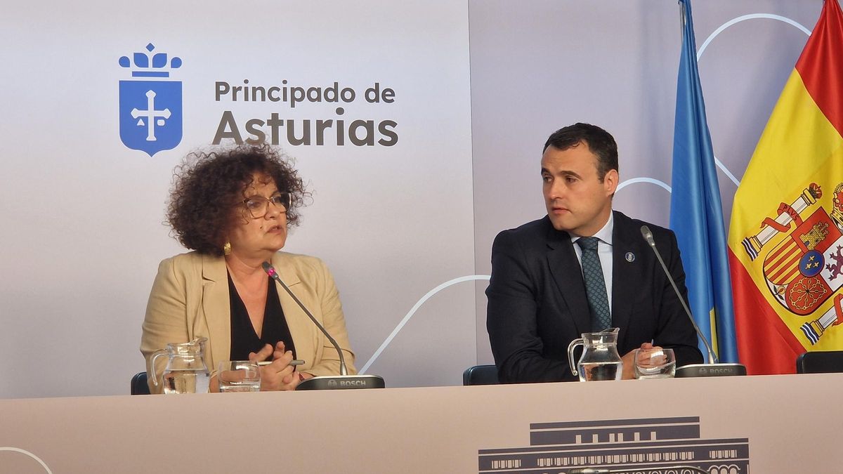 La consejera de Derechos Sociales, Marta del Arco, y el portavoz del Ejecutivo, Guillermo Peláez.