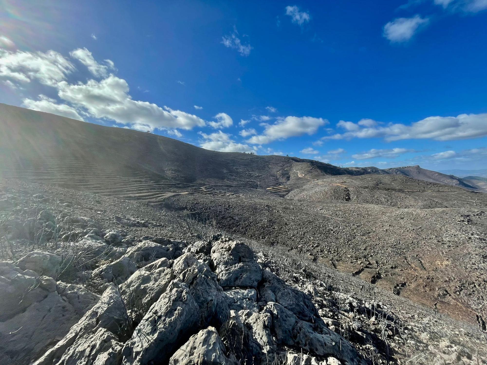 Impresionantes imágenes del incendio de la Safor desde Llocnou de Sant Jeroni