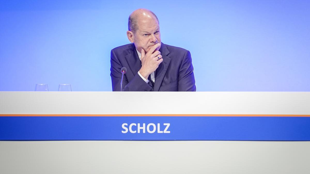 22 May 2023, Berlin: German Chancellor Olaf Scholz takes part in the Business Day 2023 &quot;Values, Prosperity, Cohesion&quot; of the Economic Council of the Christian Democratic Union of Germany (CDU). Photo: Kay Nietfeld/dpa