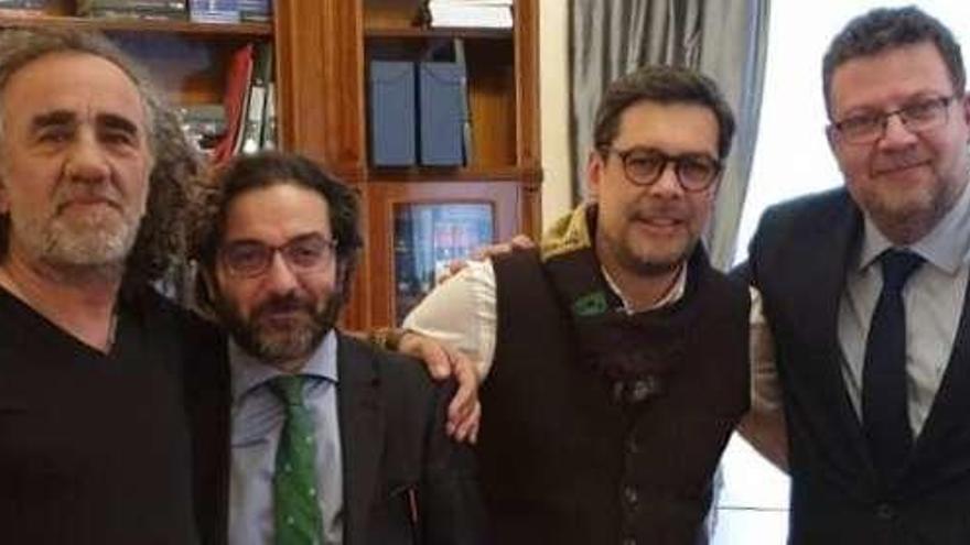 Teo Cardalda, J. Carlos Jiménez, Ángel Hevia e Ignacio Amoedo, ayer.