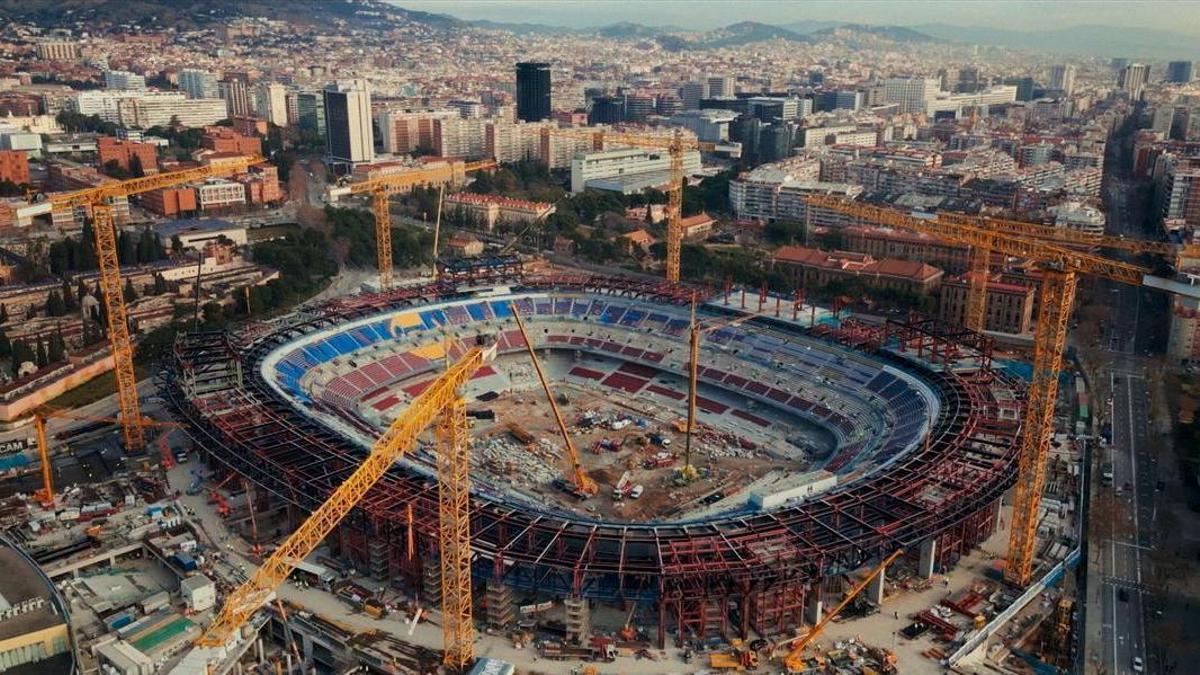 Las obras en el Camp Nou que obligaron al Barcelona a dejar su estadio.