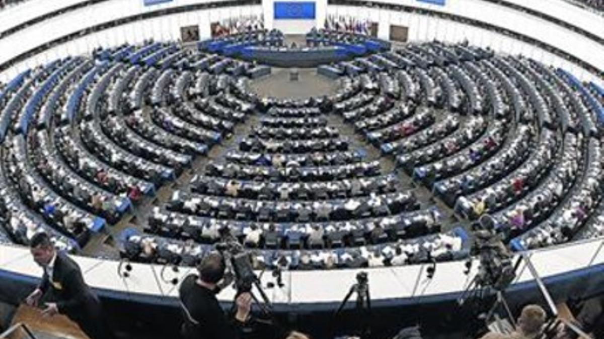 El pleno del Parlamento Europeo, ayer, en Estrasburgo.
