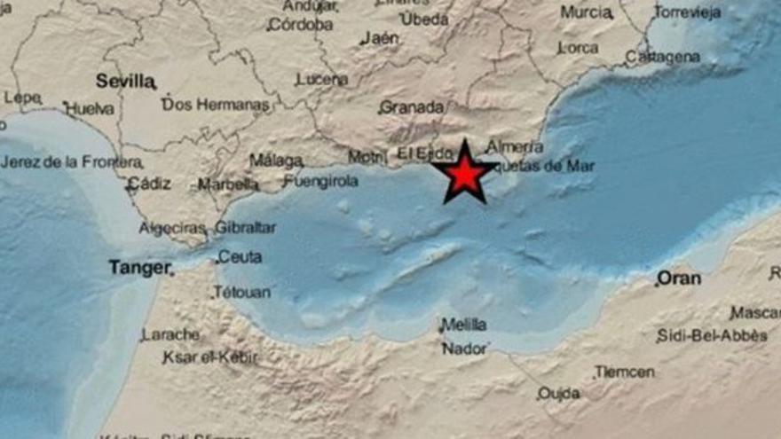 Registrado un ligero terremoto en la provincia de Almería