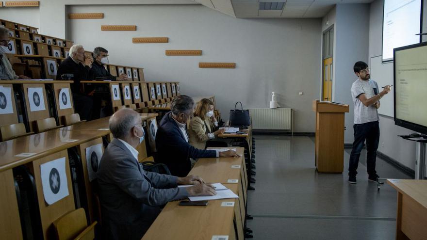Defensa de una tesis doctoral en el campus de Ourense en una imagen de archivo.