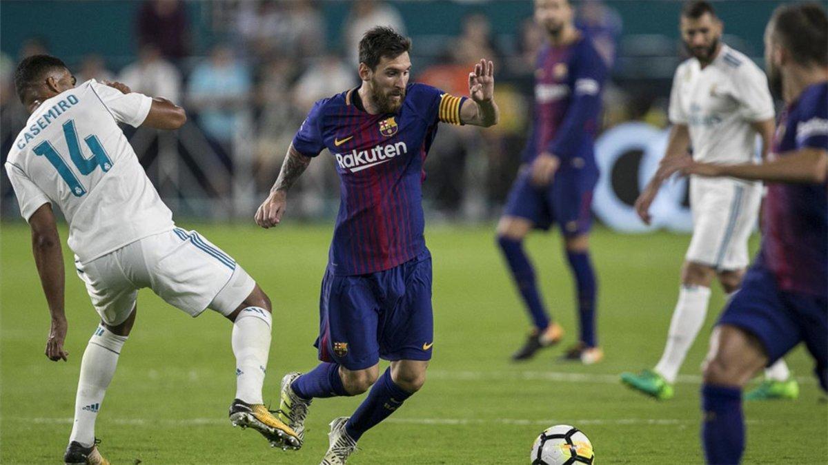 Messi, en el duelo ante el Madrid en Miami