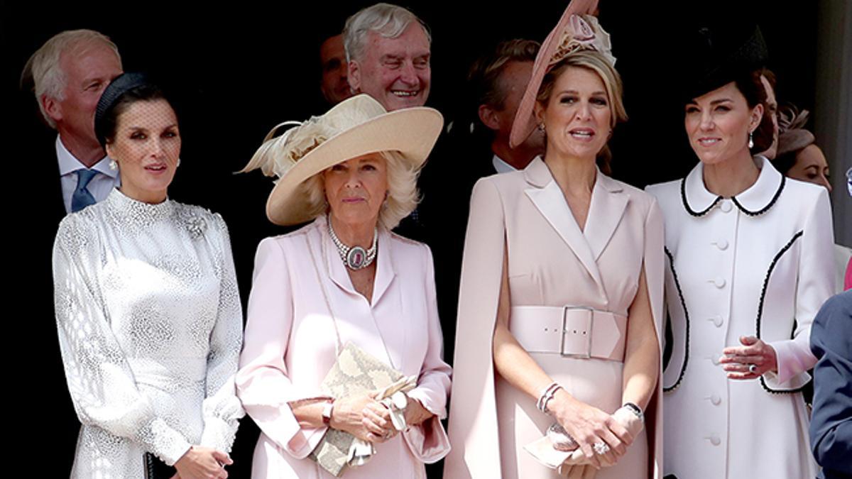 Letizia Ortiz, Camilla Parker Bowles, Máxima de Holanda y Kate Middleton el Día de la Orden de la Jarretera