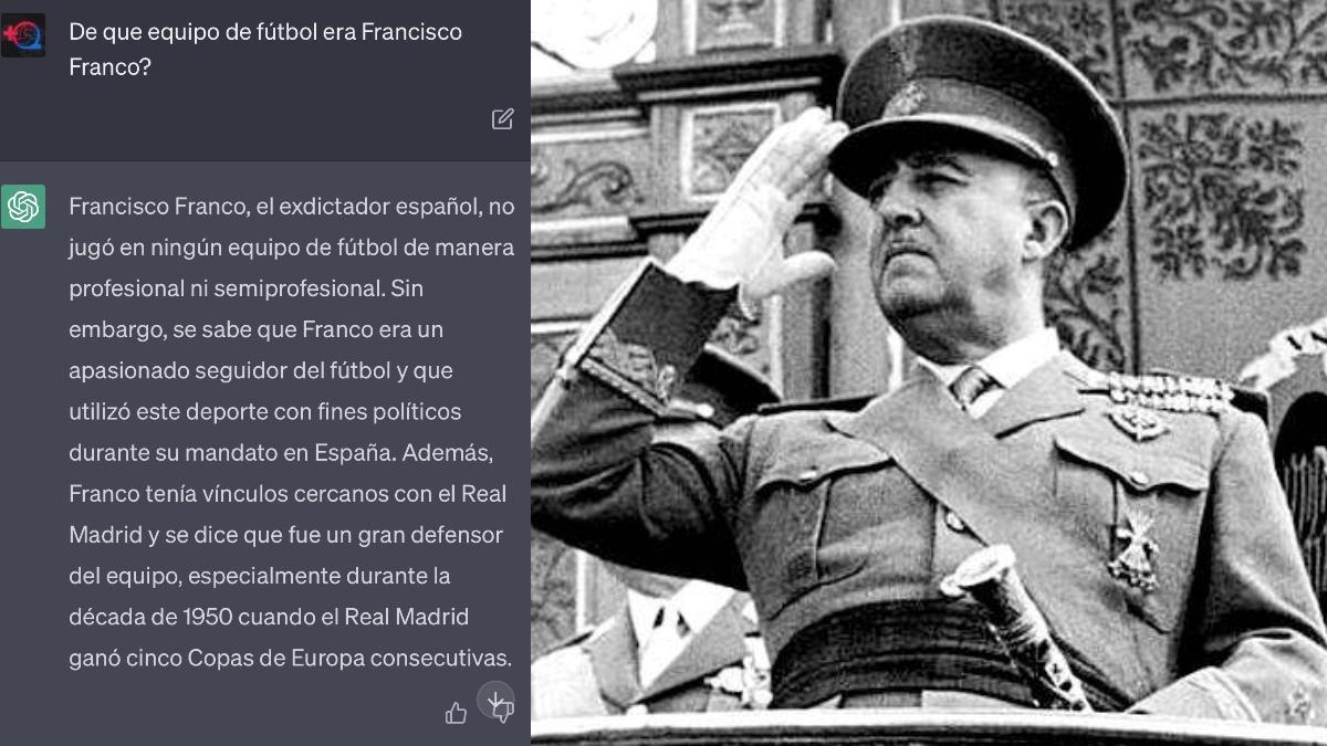 Francisco Franco y la relación de ChatGPT con el Real Madrid