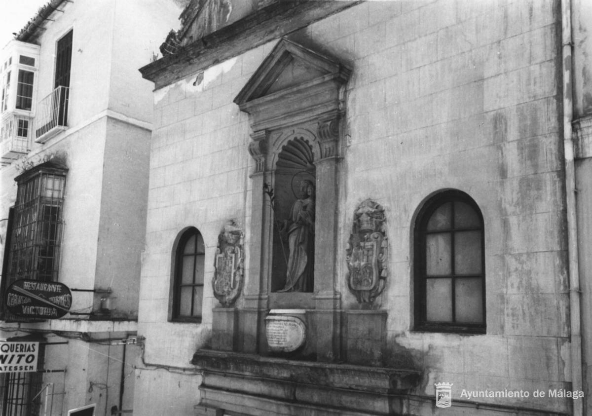 Detalle de la fachada de la iglesia de la Merced, demolida en los 60 por la Diócesis.