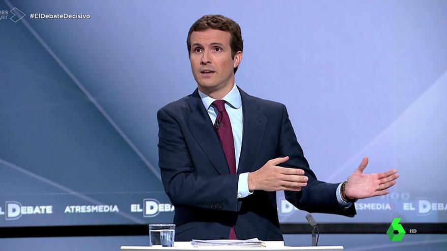 Debate en Atresmedia. Casado pide el voto unido en el PP para no "dividir" a los españoles