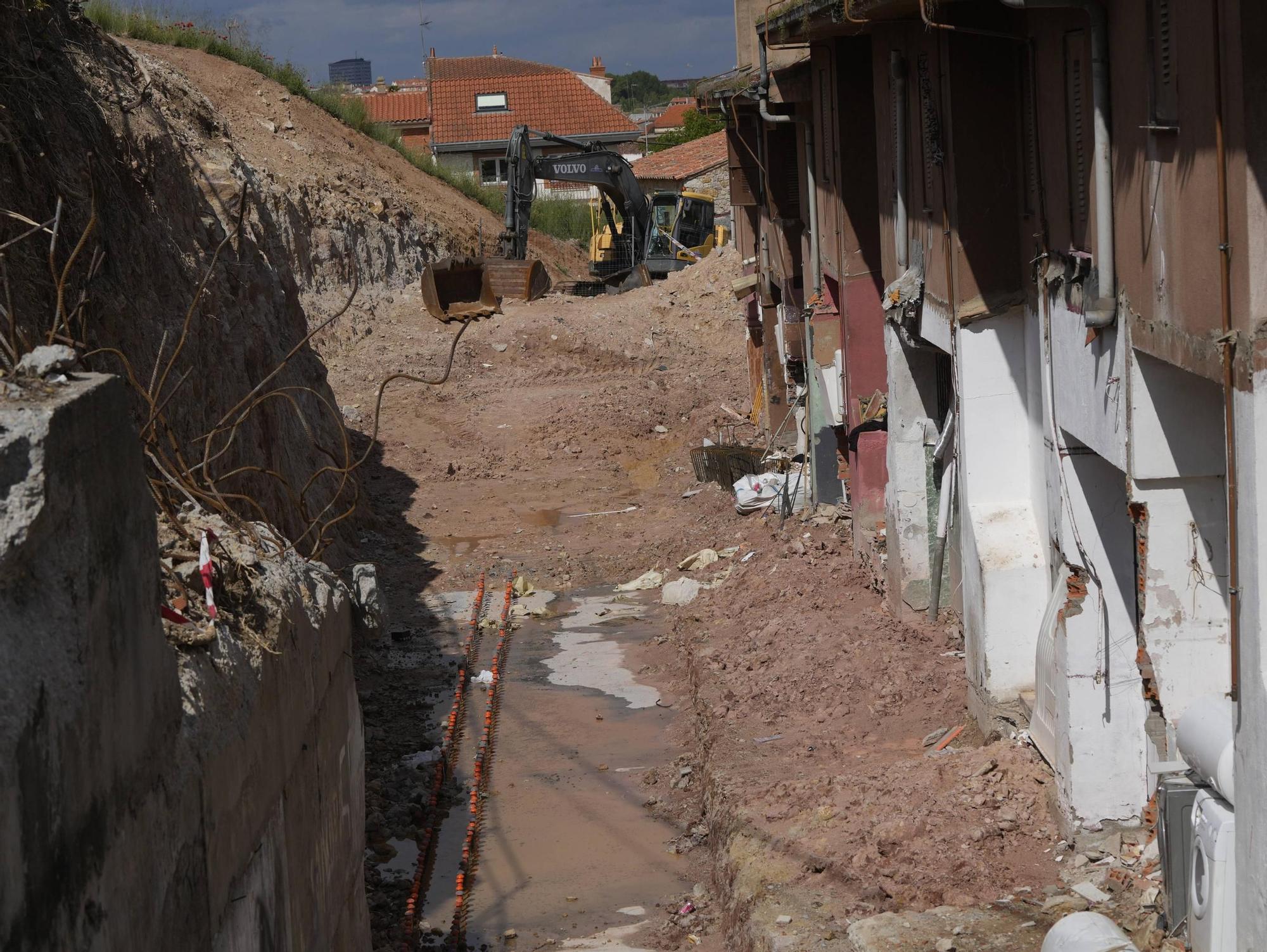 Estado de las casas tras el derrumbe del muro de Rabiche
