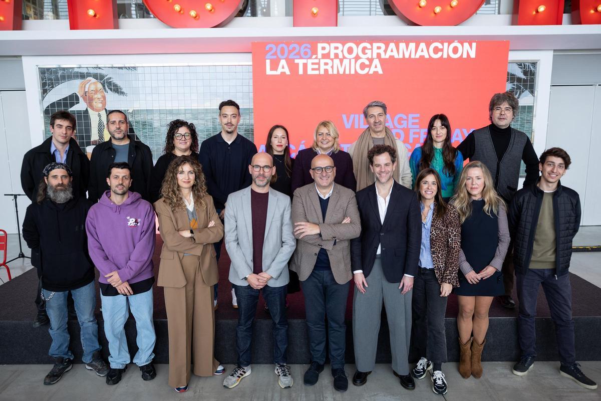 Autoridades, organizadores y colaboradores de La Térmica, en la presentación de la programación