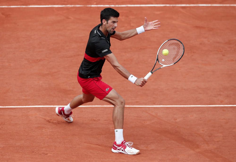 Partido entre Cecchinato y Djokovic en París