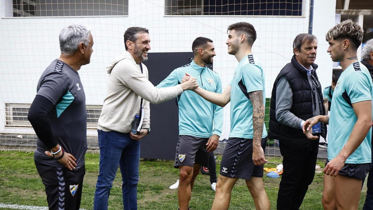 El Unicaja estuvo presente este miércoles en el entrenamiento del Málaga CF.