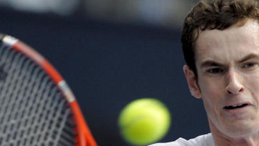 Andy Murray durante su partido de hoy.