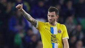 Leo Baptistao con la camiseta del Espanyol.