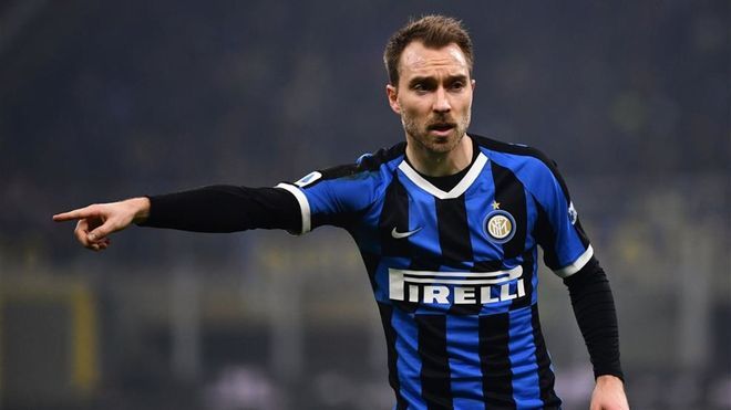 Eriksen, con la camiseta del Inter.