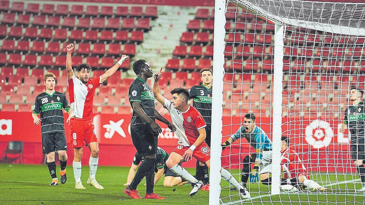 Pau Víctor i Monjonell, en el Girona B-Sants de la temporada passda a Montilivi