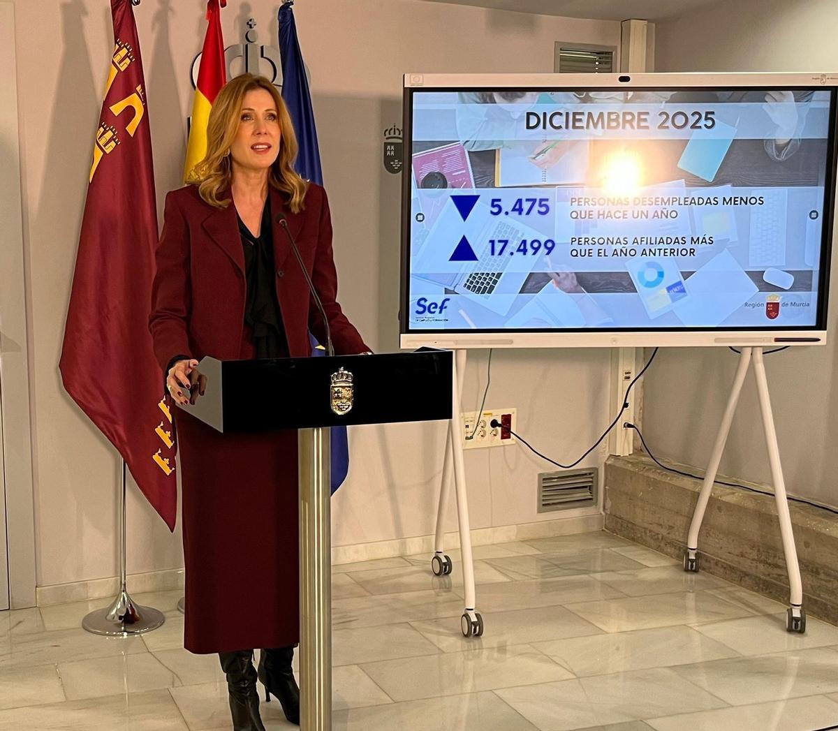 La consejera de Empresa, Empleo y Economía Social, Marisa López, este lunes.